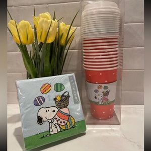 Easter Peanuts Snoopy Disposable Coffee Cups and Napkins!
